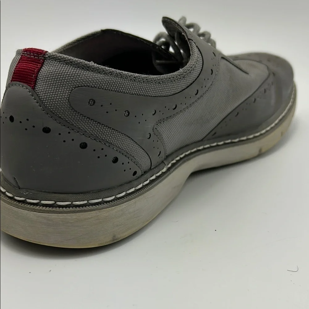 Stacy Adams Gray Oxford Dress Shoes Men's  Brogue Detailing Leather  9.5 M